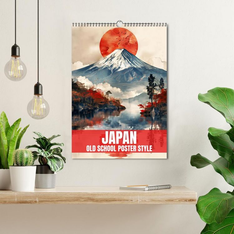 Produktbild: Japan - Old School Poster Style (Wandkalender 2026 DIN A3 hoch), CALVENDO Monatskalender