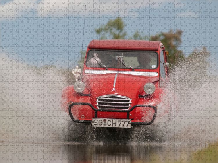 Produktbild: CALVENDO Puzzle Citro&euml;n 2CV - Ente rot 1000 Teile Lege-Gr&ouml;&szlig;e 64 x 48 cm Foto-Puzzle Bild von Meike B&ouml;lts