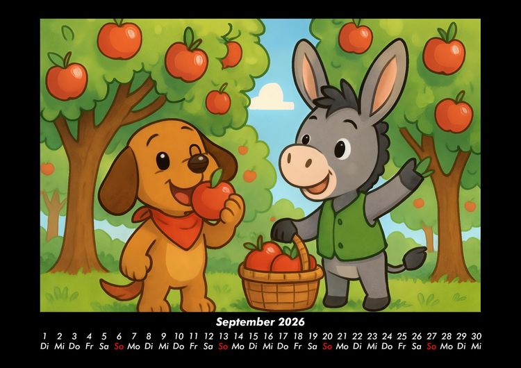 Produktbild: Wuff & Huf - Festliche Freundschaft 2026 Fotokalender DIN A3