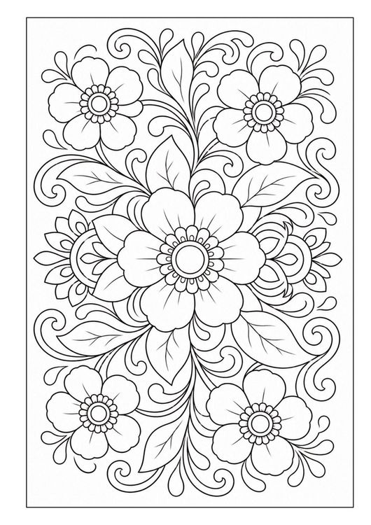 Produktbild: Mandala Blumen Malbuch f&uuml;r Erwachsene mit 100 floralen Ausmalmotiven