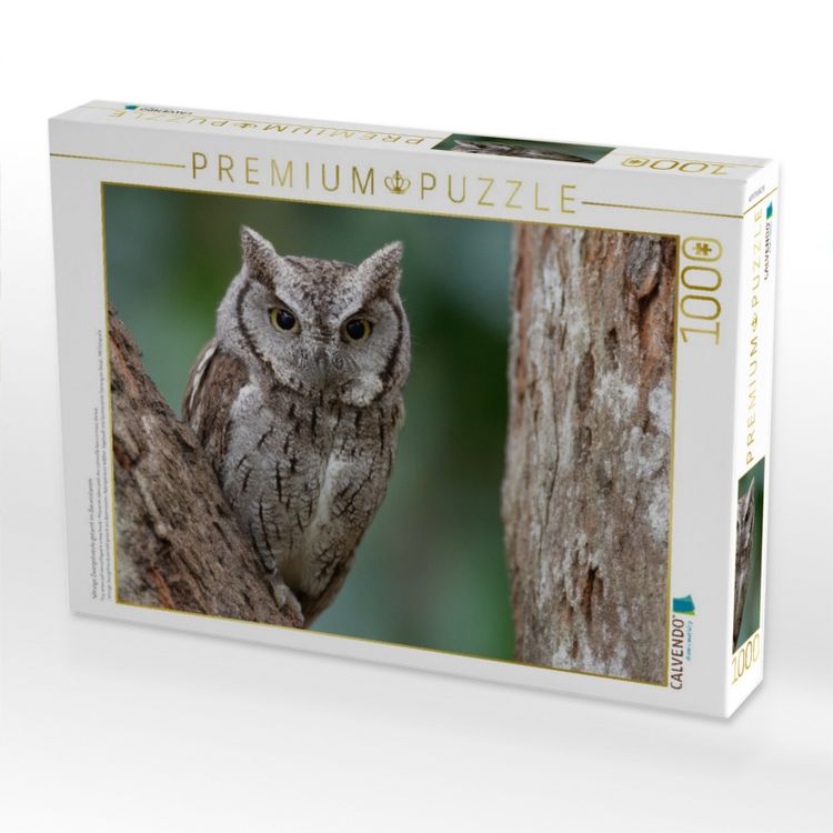 Produktbild: CALVENDO Puzzle Winzige Zwergohreule getarnt im Baumstamm | 1000 Teile Lege-Gr&ouml;&szlig;e 64x48cm Foto-Puzzle f&uuml;r gl&uuml;ckliche Stunden
