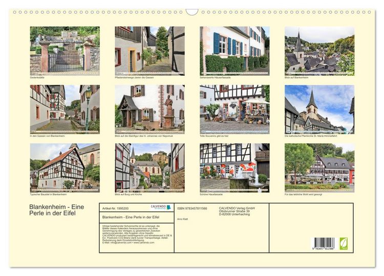 Produktbild: Blankenheim - Eine Perle in der Eifel (Wandkalender 2026 DIN A2 quer), CALVENDO Monatskalender