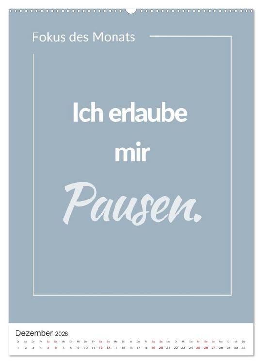 Produktbild: Achtsamkeitskalender: Mehr Achtsamkeit im Alltag mit dem Fokus des Monats (Wandkalender 2026 DIN A2 hoch), CALVENDO Monatskalender
