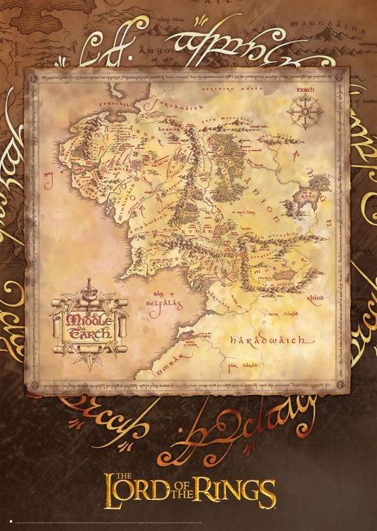 Produktbild: Puzzle The Lord of the Rings Middle Earth 1000 Teile