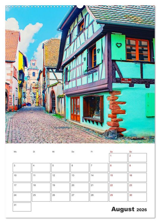 Produktbild: Riquewihr - Urlaubsplaner (Wandkalender 2026 DIN A2 hoch), CALVENDO Monatskalender