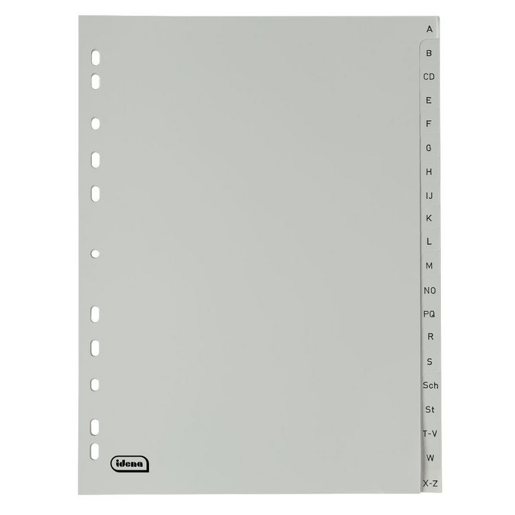 Produktbild: Idena Register aus Kunststoff A bis Z 20-teilig &uuml;berbreit 120&micro; grau DIN A4