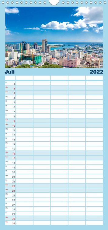Produktbild: Familienplaner Inselparadies Mauritius (Wandkalender 2022 , 21 cm x 45 cm, hoch)
