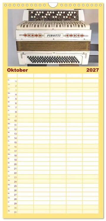 Produktbild: Familienplaner 2027 - Akkordeon, Hast Du da noch T&ouml;ne? mit 5 Spalten (Wandkalender, 21 x 45 cm) CALVENDO