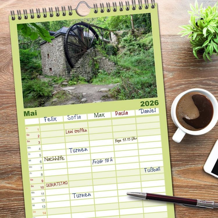 Produktbild: Familienplaner 2026 - Sehnsucht Bretagne mit 5 Spalten (Wandkalender, 21 x 45 cm) CALVENDO