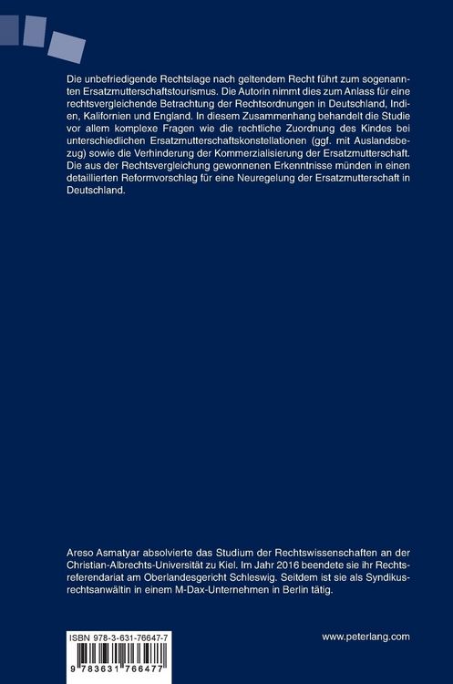 Produktbild: Die Ersatzmutterschaft im Rechtsvergleich zwischen den Rechtsordnungen in Deutschland, Indien, Kalifornien und England