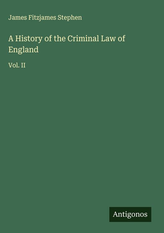 Produktbild: A History of the Criminal Law of England