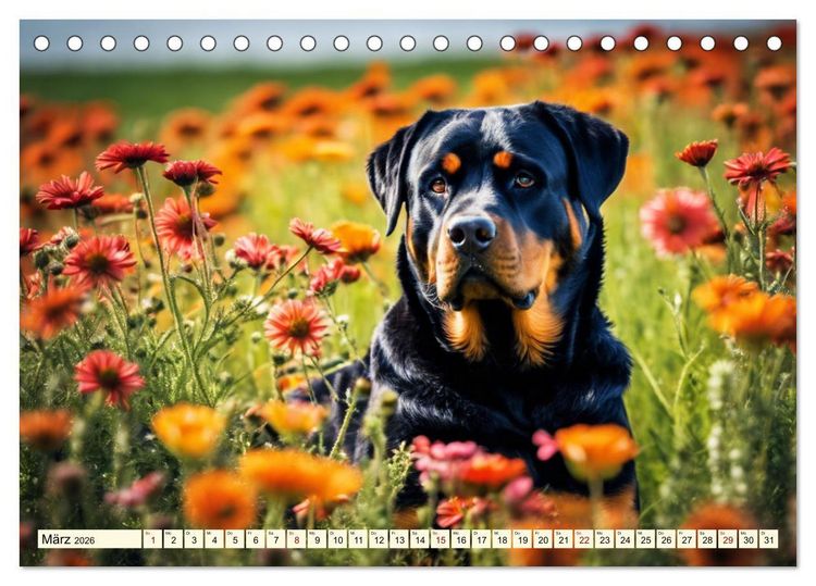 Produktbild: Rottweiler - die Besch&uuml;tzer (Tischkalender 2026 DIN A5 quer), CALVENDO Monatskalender