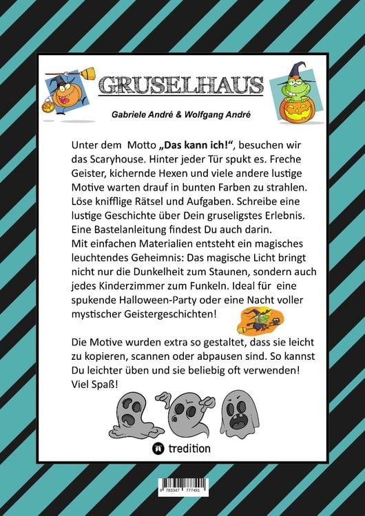 Produktbild: Craftbook - Lustige Ausmalmotive - Bastelanleitung - Magisches Licht - Gespenster - Hexen - Spukh&auml;user - Knifflige R&auml;tsel und Aufgaben