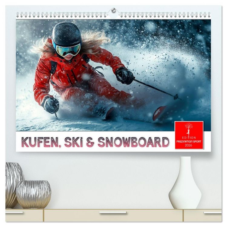 Produktbild: Kufen, Ski & Snowboard (hochwertiger Premium Wandkalender 2026 DIN A2 quer), Kunstdruck in Hochglanz