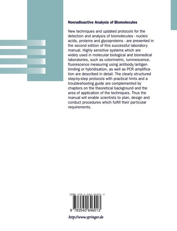 Produktbild: Nonradioactive Analysis of Biomolecules