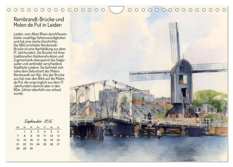 Produktbild: Romantische Reise durch die Niederlande (Wandkalender 2026 DIN A4 quer), CALVENDO Monatskalender