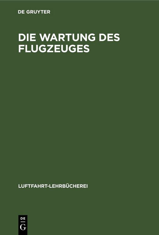 Produktbild: Die Wartung des Flugzeuges