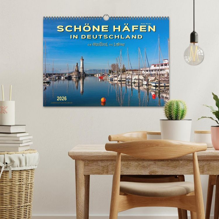 Produktbild: Sch&ouml;ne H&auml;fen in Deutschland von Greetsiel bis Lindau (Wandkalender 2026 DIN A3 quer), CALVENDO Monatskalender