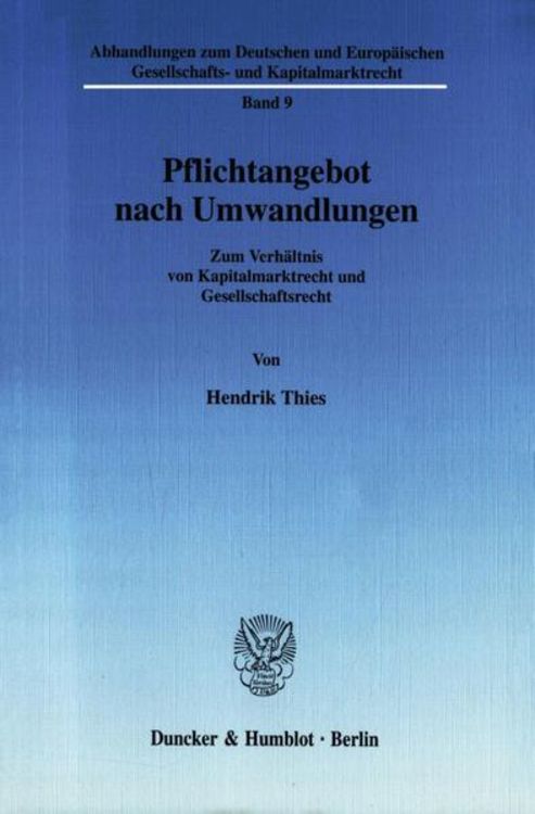 Produktbild: Pflichtangebot nach Umwandlungen.