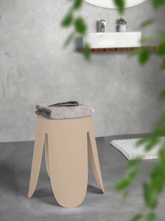 Produktbild: Badhocker Mod. Comiso Beige matt, belastbar bis 180 kg