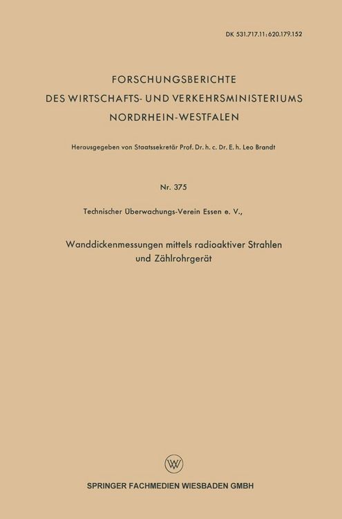 Produktbild: Wanddickenmessungen mittels radioaktiver Strahlen und Z&auml;hlrohrger&auml;t