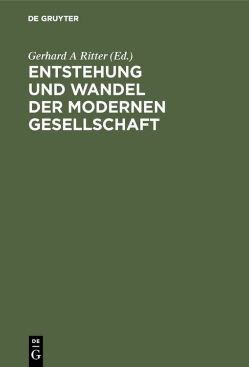 Produktbild: Entstehung und Wandel der modernen Gesellschaft