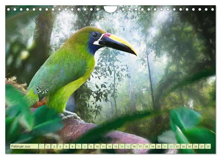 Produktbild: Hallo Dschungel - Artwork (Wandkalender 2026 DIN A4 quer), CALVENDO Monatskalender
