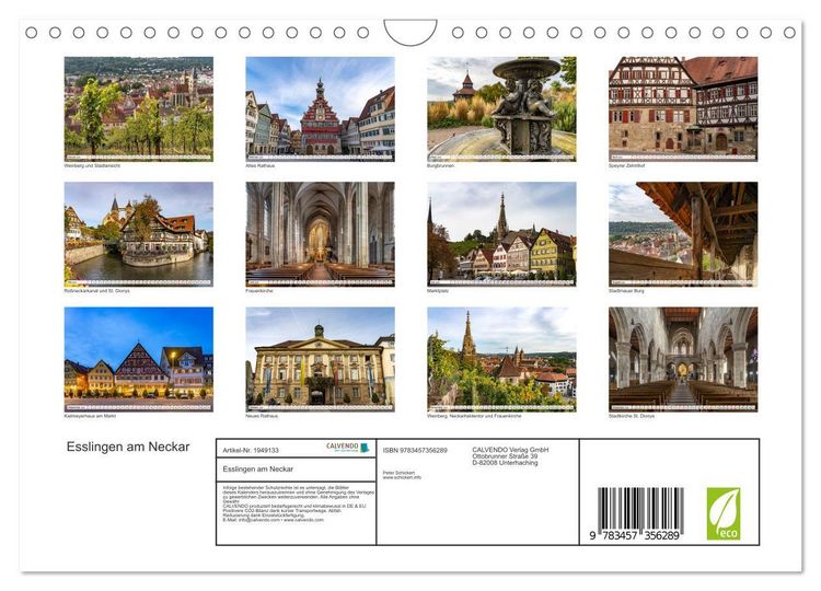 Produktbild: Esslingen am Neckar (Wandkalender 2026 DIN A4 quer), CALVENDO Monatskalender