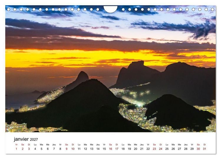 Produktbild: Couchers de soleil magiques &ndash; Jeux de lumi&egrave;re entre ciel et terre (Calendrier mural 2027 DIN A4 vertical), CALVENDO calendrier mensuel