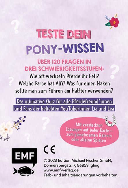 Produktbild: Kartenspiel: Das pferdestarke Quiz von den beliebten Social-Media-Stars Lia und Lea &ndash; # ponylife