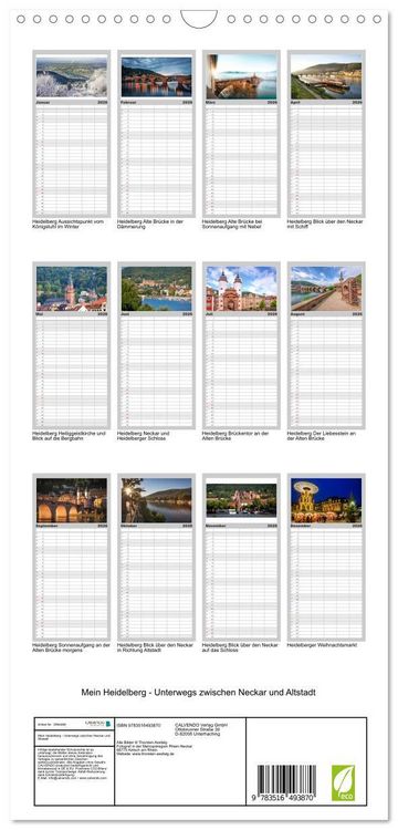 Produktbild: Familienplaner 2026 - Mein Heidelberg - Unterwegs zwischen Neckar und Altstadt mit 5 Spalten (Wandkalender, 21 x 45 cm) CALVENDO