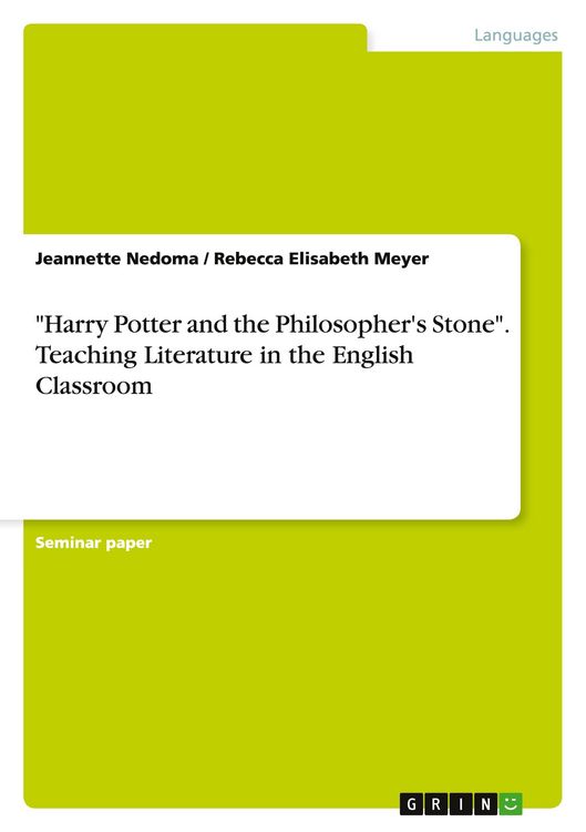 Produktbild: "Harry Potter and the Philosopher's Stone". Teaching Literature in the English Classroom