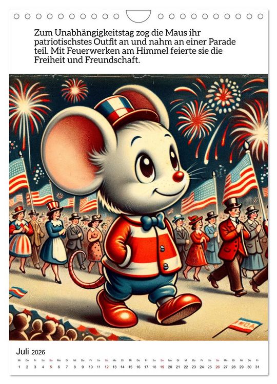 Produktbild: Die Maus - Mit Zw&ouml;lf munteren M&auml;usemomenten durchs Jahr (Wandkalender 2026 DIN A4 hoch), CALVENDO Monatskalender