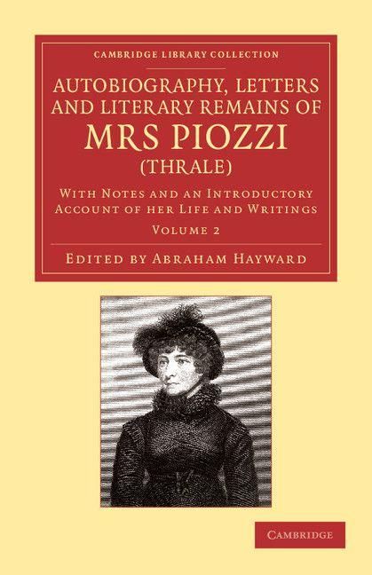 Produktbild: Autobiography, Letters and Literary Remains of Mrs Piozzi (Thrale)