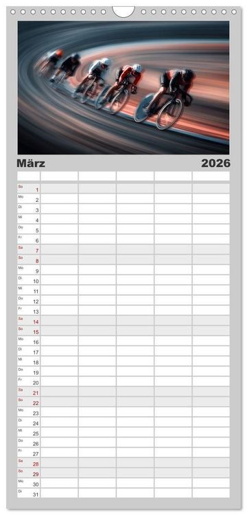 Produktbild: Familienplaner 2026 - Radsport &ndash; Vom Training zum Triumph mit 5 Spalten (Wandkalender, 21 x 45 cm) CALVENDO