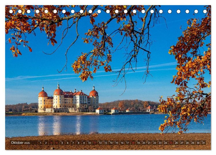 Produktbild: Moritzburg mit Schlossansichten (Tischkalender 2026 DIN A5 quer), CALVENDO Monatskalender