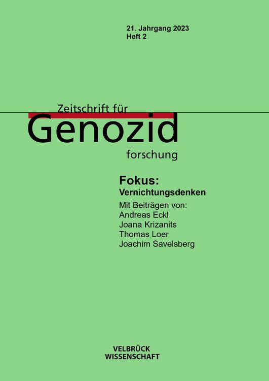 Produktbild: Zeitschrift f&uuml;r Genozidforschung 21. Jahrgang 2023, Heft 2