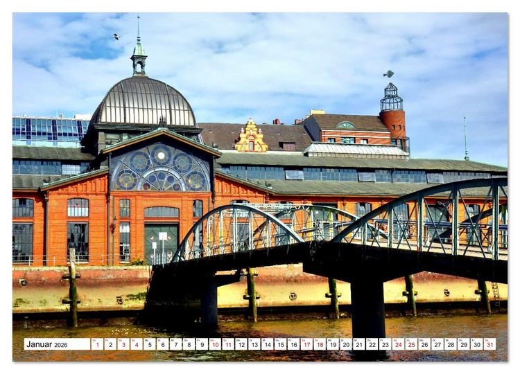 Produktbild: elbabw&auml;rts - Von Hamburg nach Cuxhaven (Wandkalender 2026 DIN A2 quer), CALVENDO Monatskalender