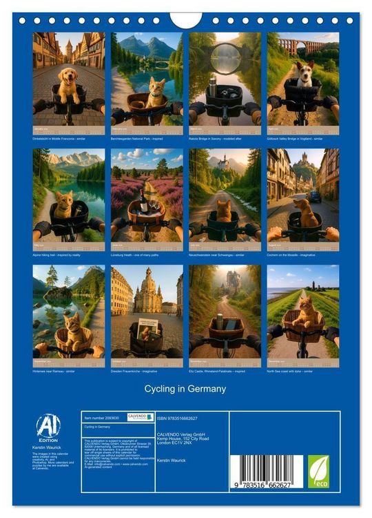 Produktbild: Cycling in Germany (Wall Calendar 2026 DIN A4 portrait), CALVENDO 12 Month Wall Calendar