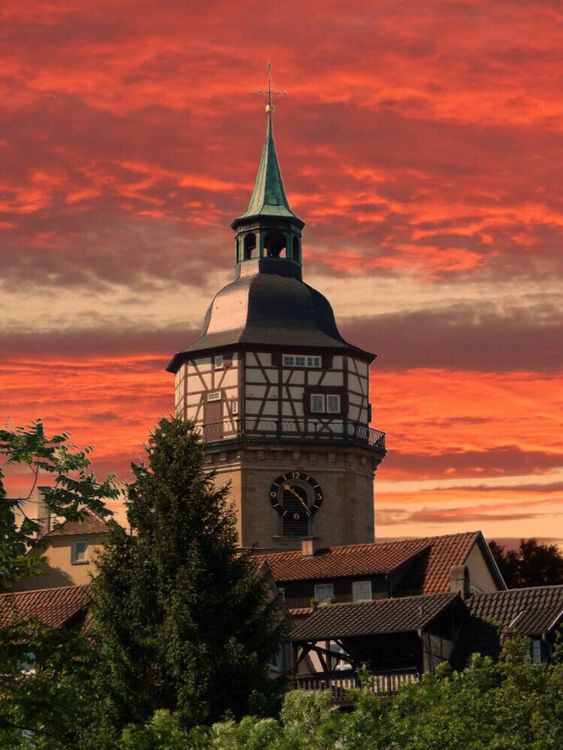 Produktbild: CALVENDO Puzzle Abendstimmung in Backnang (Stadtturm) | 1000 Teile Lege-Gr&ouml;&szlig;e 64x48cm Foto-Puzzle f&uuml;r gl&uuml;ckliche Stunden