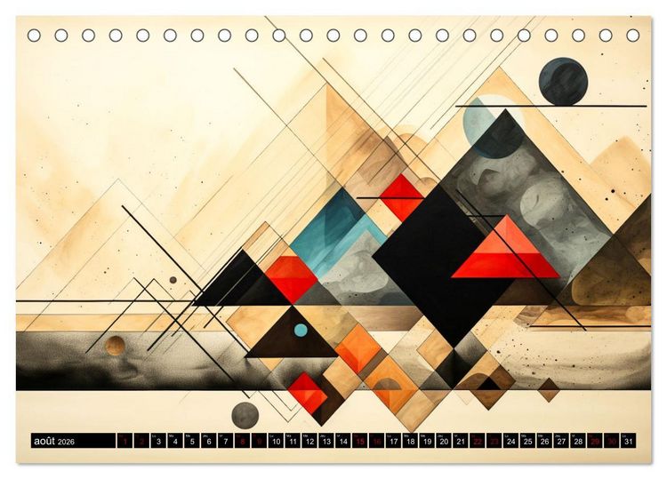 Produktbild: Vent sur l'art abstrait (Calendrier de bureau 2026 DIN A5 vertical), CALVENDO calendrier mensuel