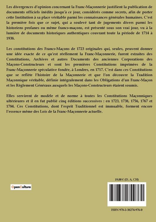 Produktbild: Constitutions de l'ancienne confr&eacute;rie