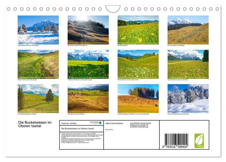 Produktbild: Die Buckelwiesen im Oberen Isartal (Wandkalender 2026 DIN A4 quer), CALVENDO Monatskalender