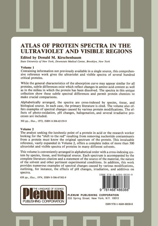Produktbild: Bibliographic Atlas of Protein Spectra in the Ultraviolet and Visible Regions