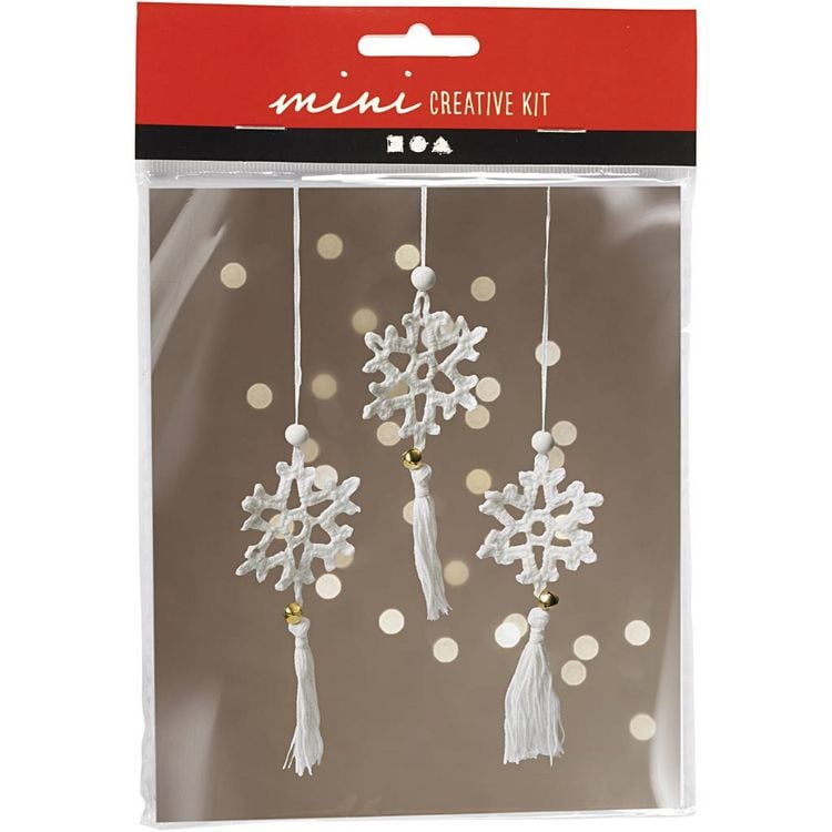 Produktbild: Creativ Company DIY Sets Stricken & H&auml;keln Mini Kreativ Set H&auml;keln, Wei&szlig;, Schneeflocken, Kreativ Box