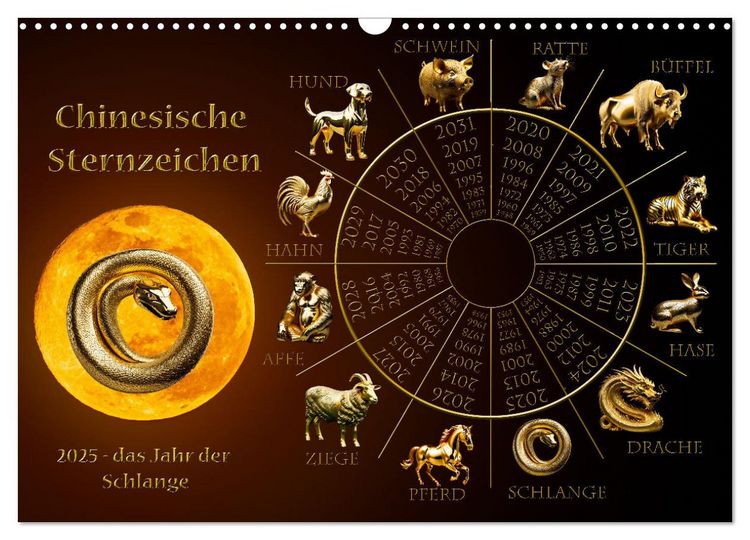 Produktbild: Chinesische Sternzeichen (Wandkalender 2026 DIN A3 quer), CALVENDO Monatskalender