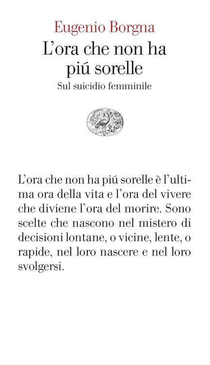 Produktbild: L' ora che non ha pi&ugrave; sorelle. Sul suicidio femminile