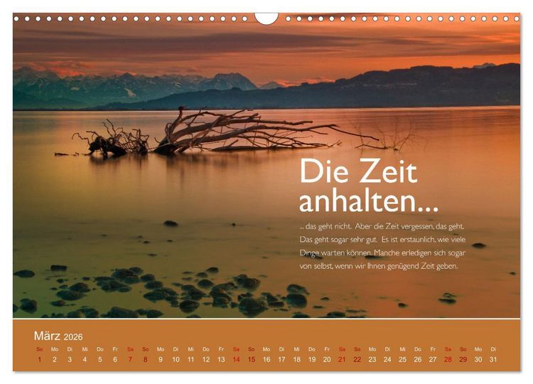 Produktbild: Pfl&uuml;ck Dein Gl&uuml;ck &ndash; Kleine Weisheiten f&uuml;r den Alltag (Wandkalender 2026 DIN A3 quer), CALVENDO Monatskalender