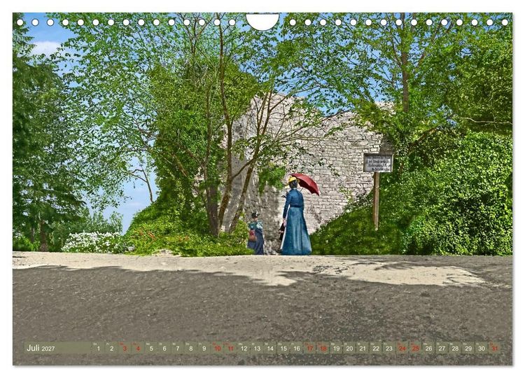 Produktbild: Aschersleben um 1900 &ndash; Auf der alten Burg - Kolorierte Schwarzwei&szlig;fotos (Wandkalender 2027 DIN A4 quer), CALVENDO Monatskalender