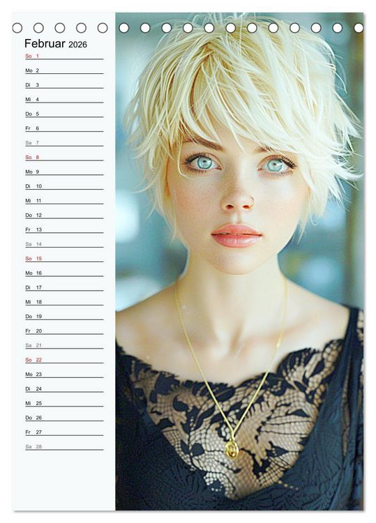 Produktbild: Kurzhaarschnitte. Zeitlose und sch&ouml;ne Schnitte f&uuml;r kurze Haare (Tischkalender 2026 DIN A5 hoch), CALVENDO Monatskalender